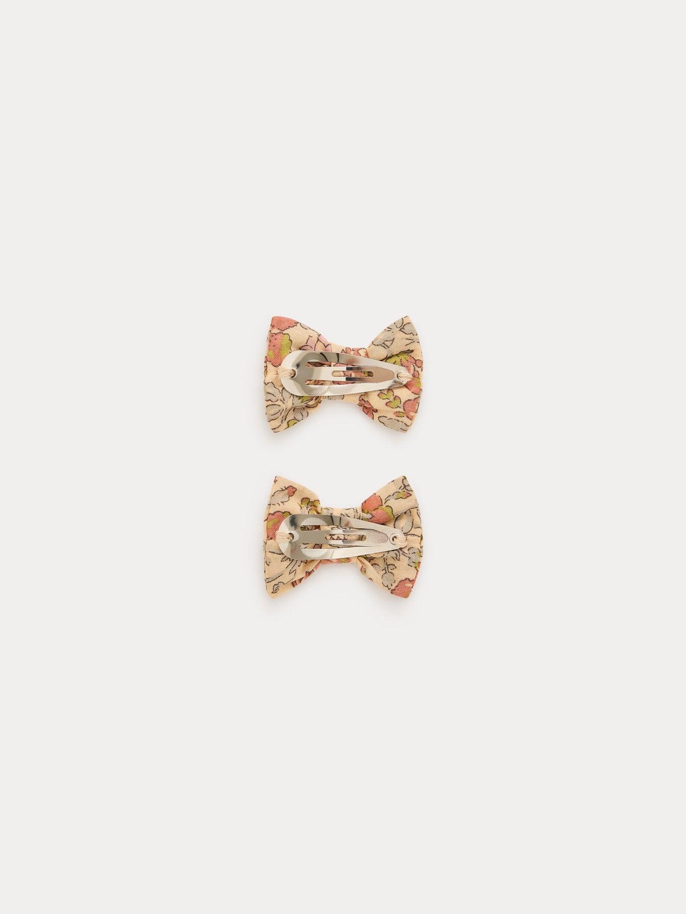 Miniclic hair clips in yellow Liberty fabric in organic cotton