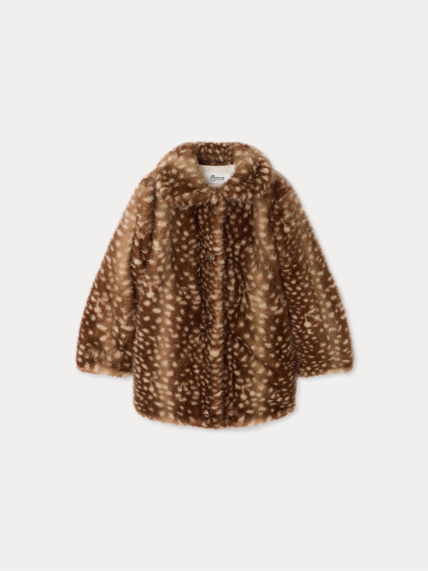 Doogie fawn-print coat in faux fur