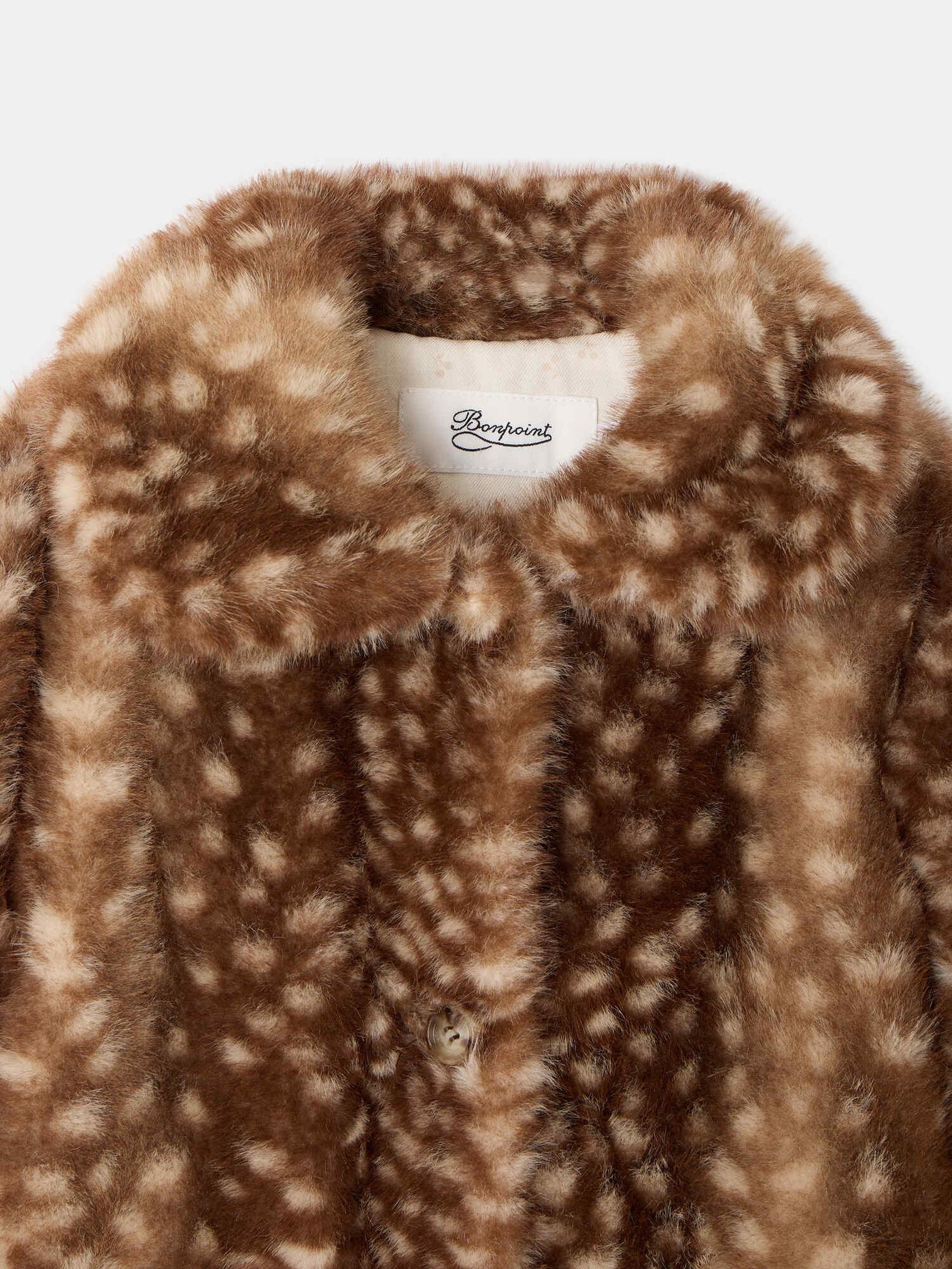 Doogie fawn-print coat in faux fur