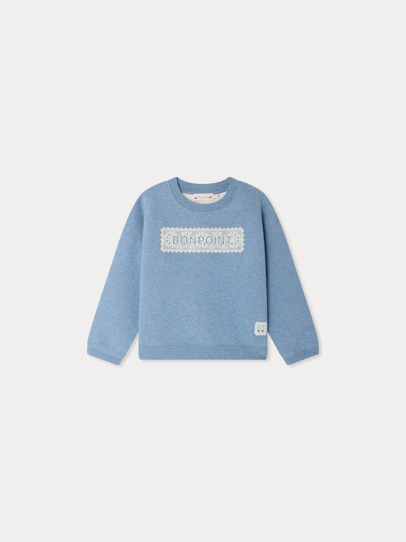 Tayla doily-embroidered sweatshirt in organic cotton