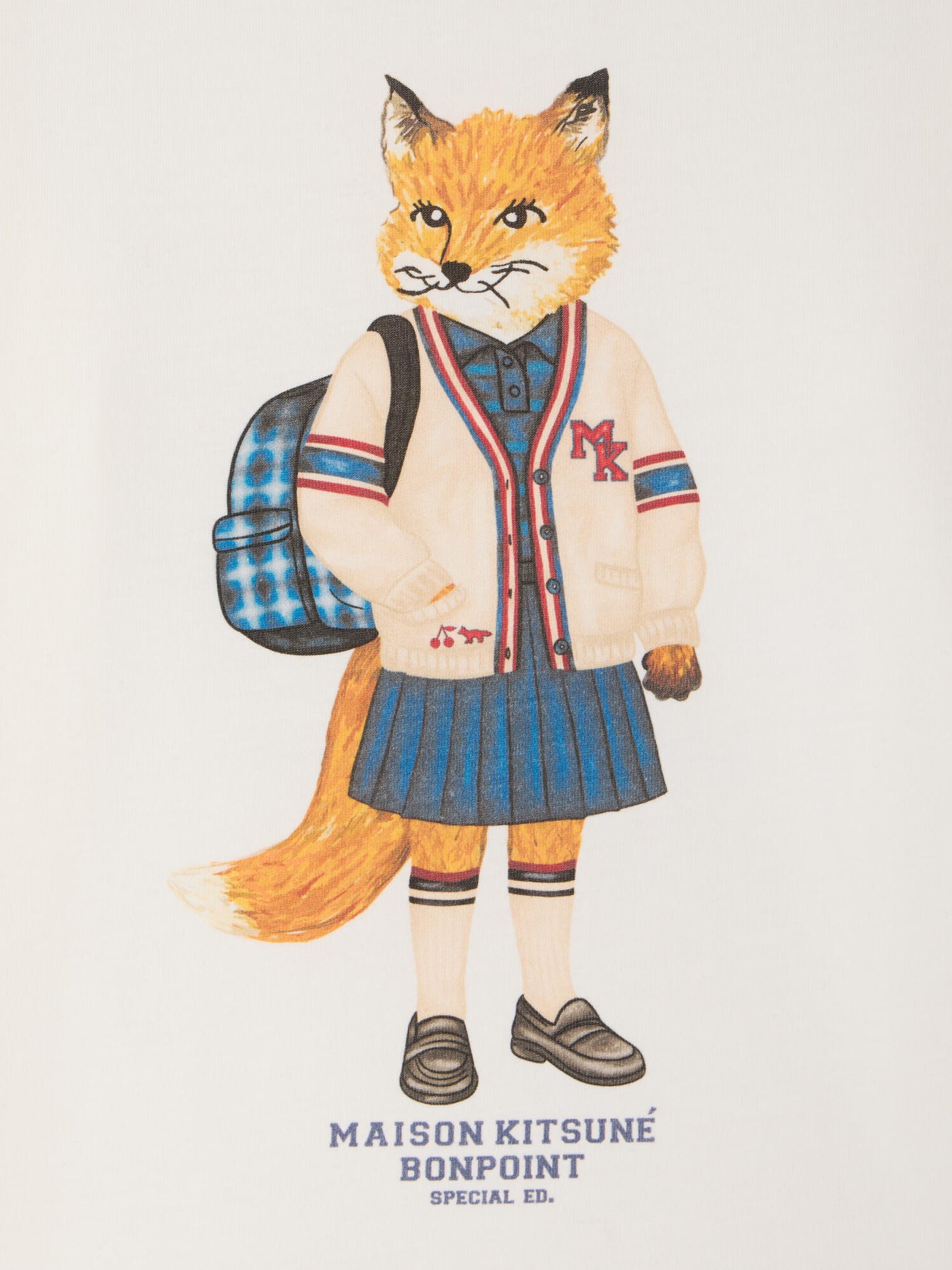 Bonpoint x Maison Kitsuné カレッジフォックス長袖Tシャツ