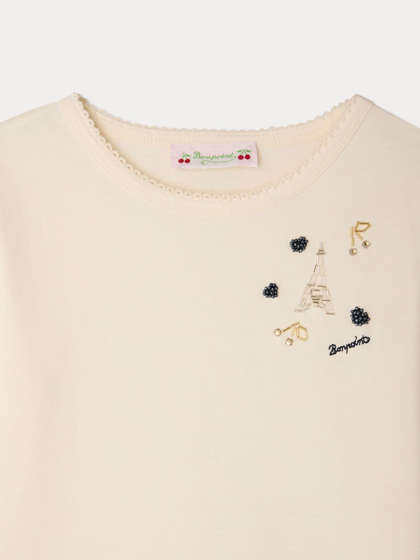 ビーズ手刺繍 長袖Tシャツ