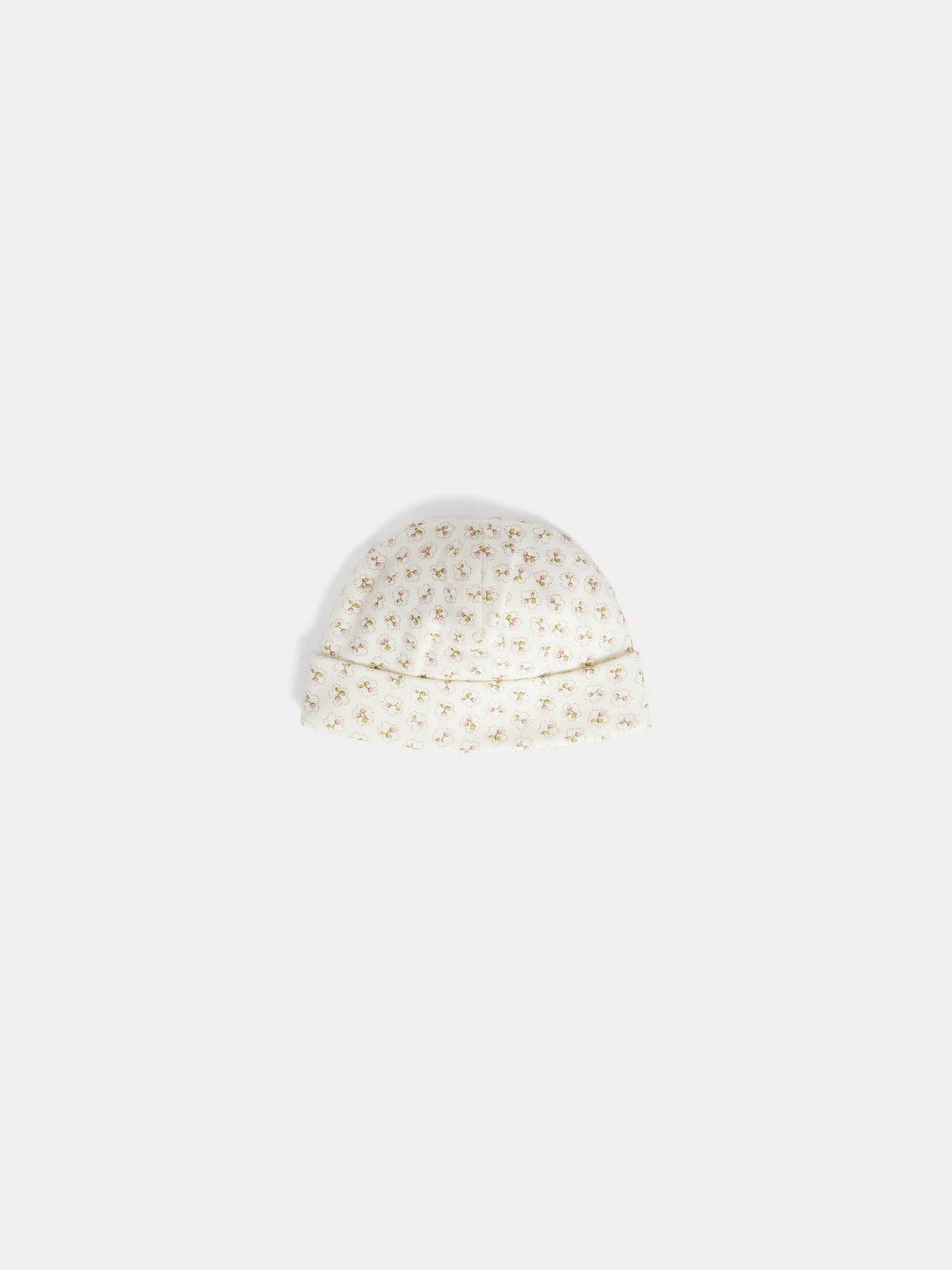 オーガニックコットン チェリープリントベビーキャップ • ボンポワン