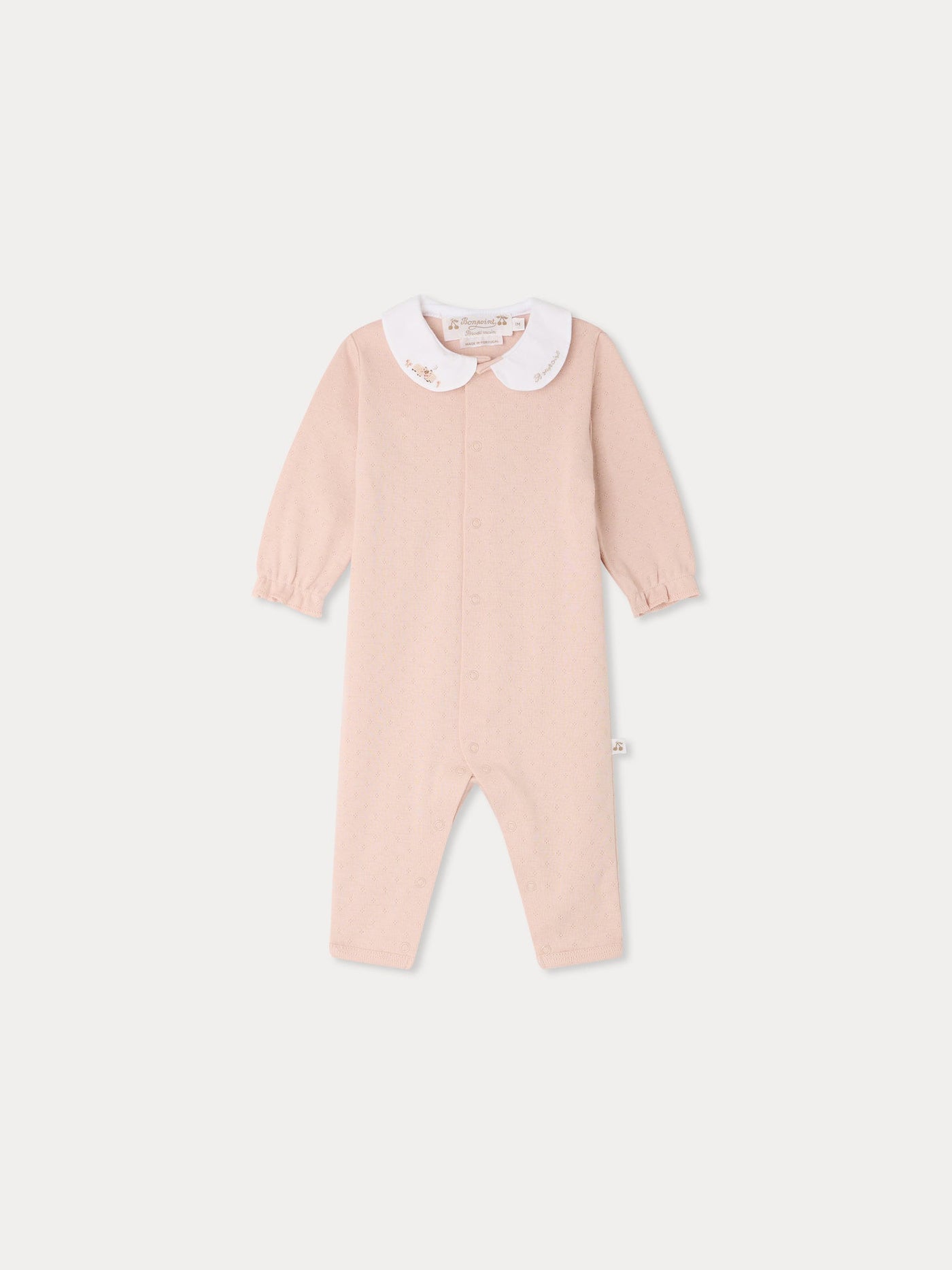 Cayla pajamas with hand embroidered lambs in organic cotton