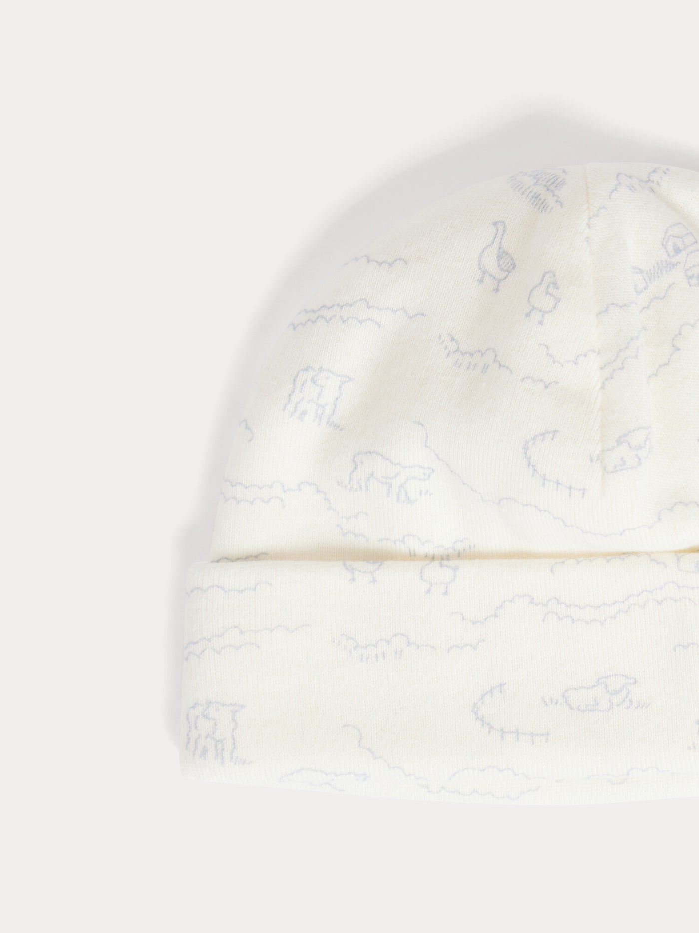 Lyann beanie with sheep print in organic cotton