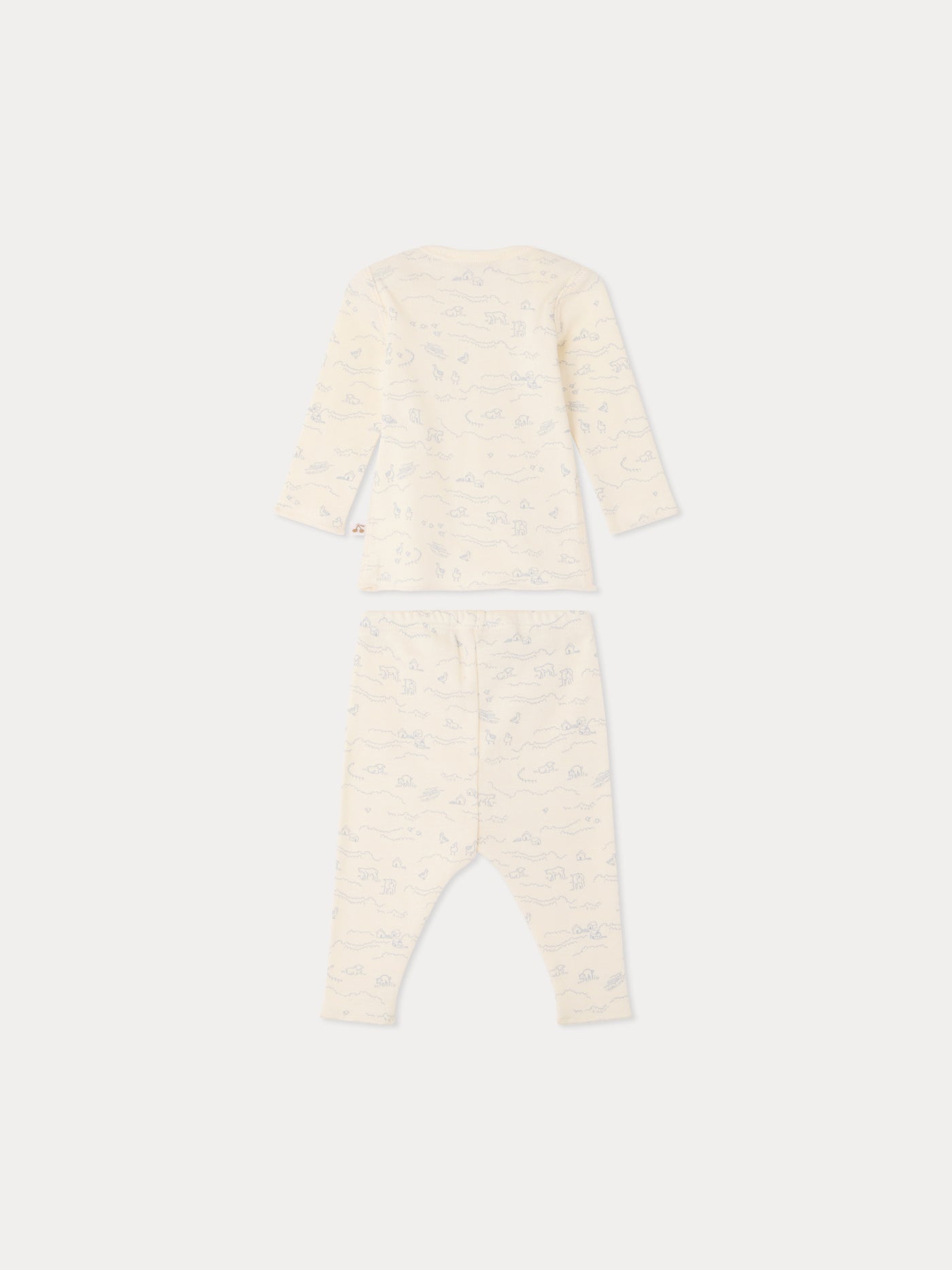 Timi set with sheep print in organic cotton