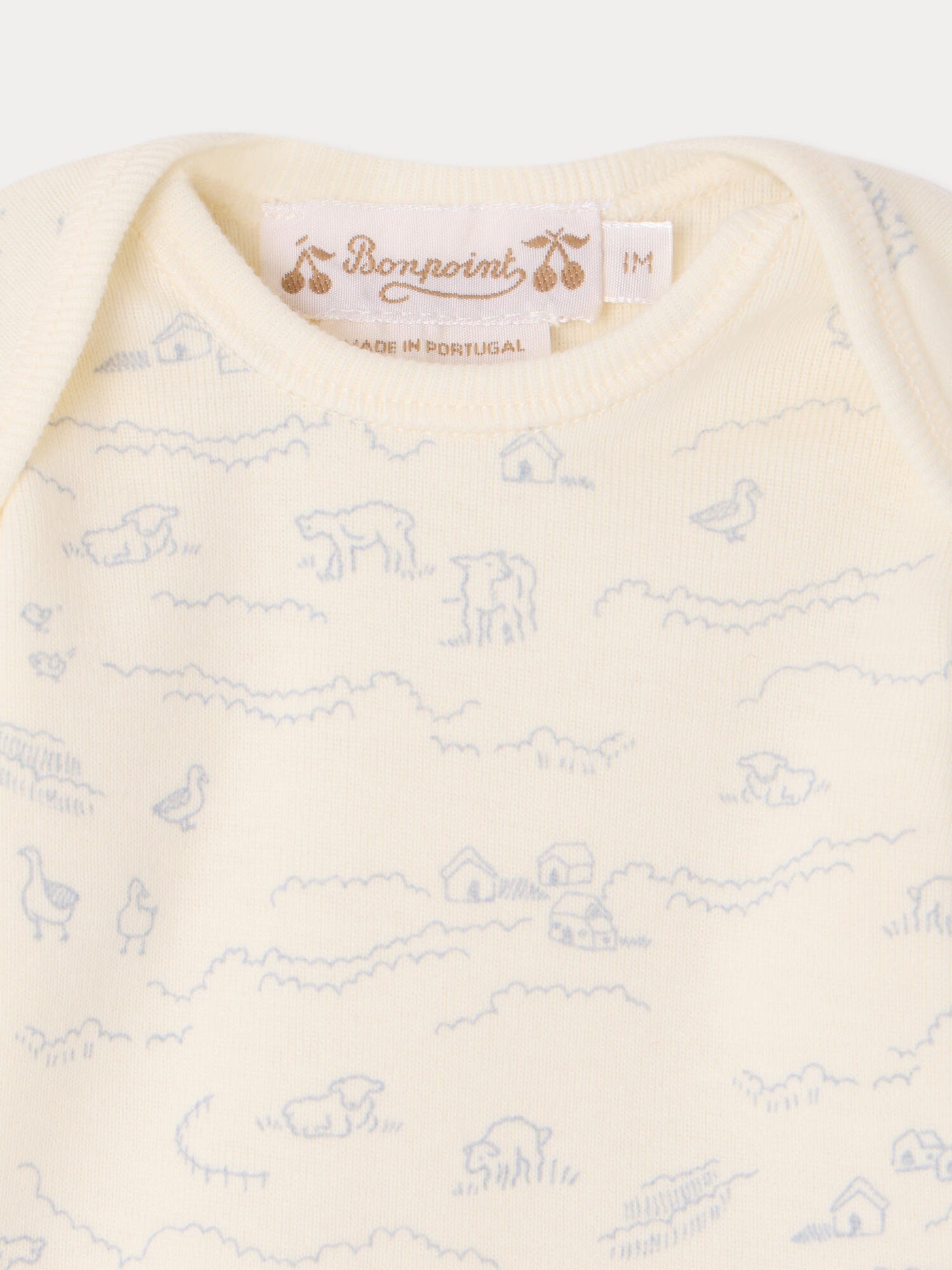 Timi set with sheep print in organic cotton