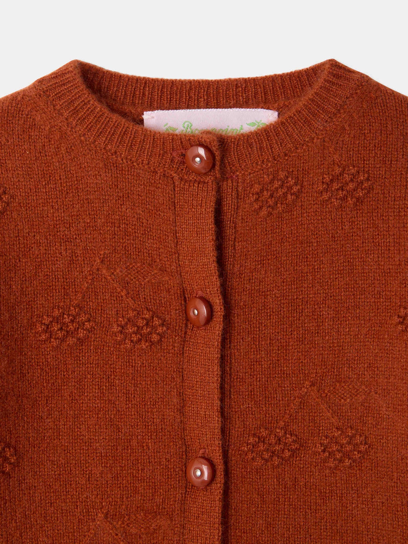 カシミヤ チェリー刺繍カーディガン