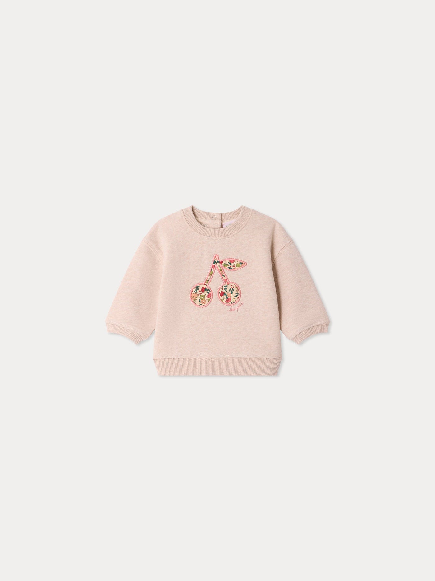 オーガニックコットン チェリーアップリケスウェット