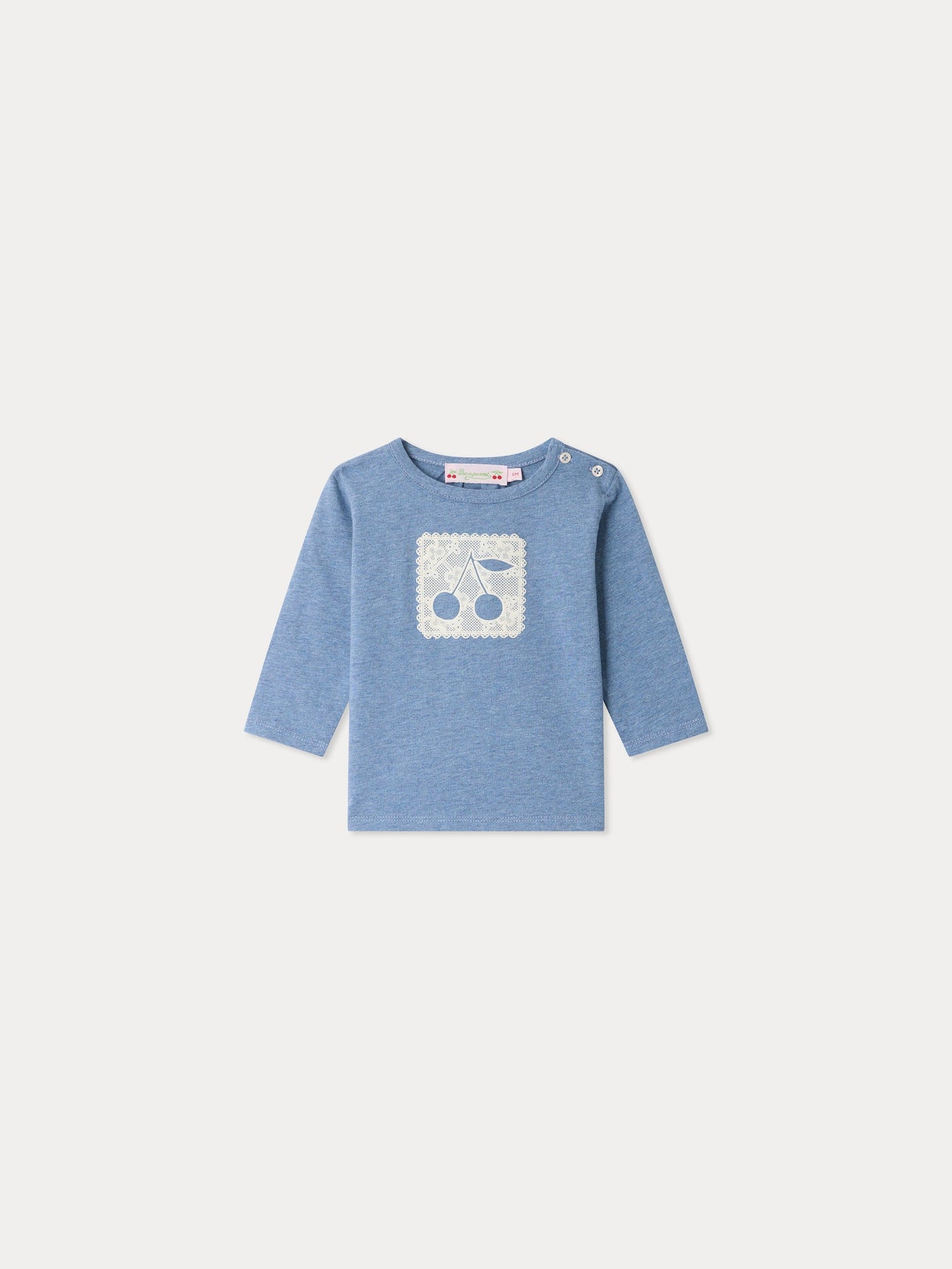 オーガニックコットン チェリー ドイリープリント Tシャツ