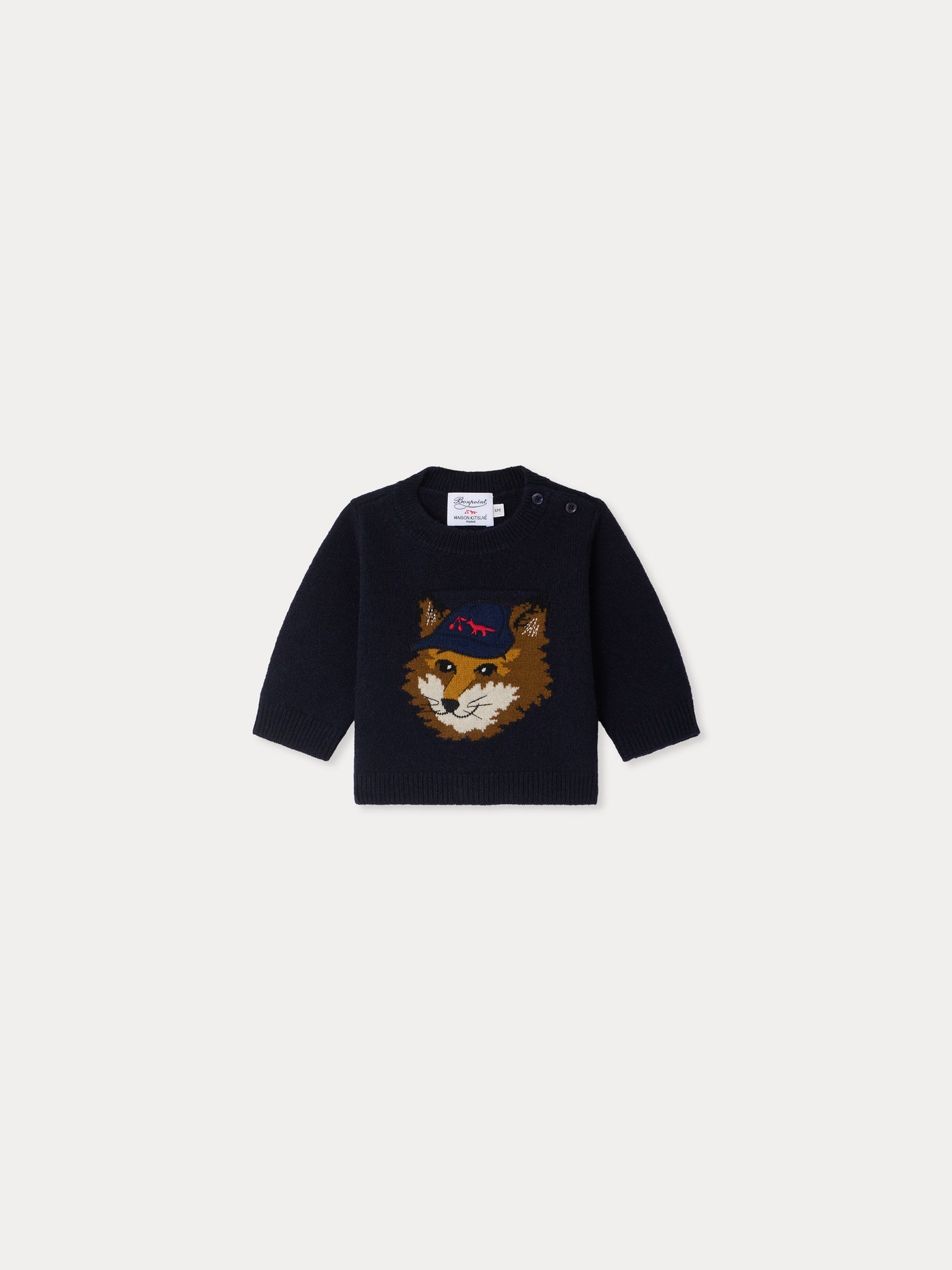 Bonpoint x Maison Kitsuné フォックスインターシャセーター