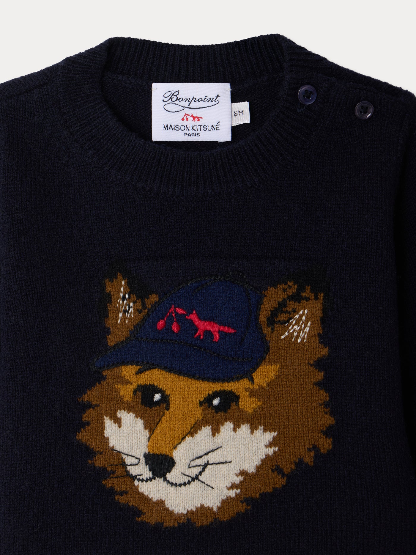 Bonpoint x Maison Kitsuné フォックスインターシャセーター