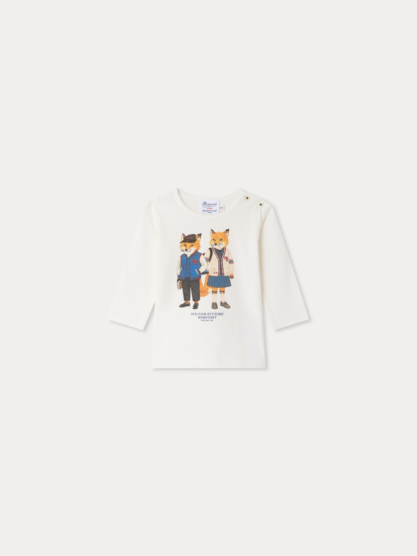 Bonpoint x Maison Kitsuné カレッジフォックスTシャツ