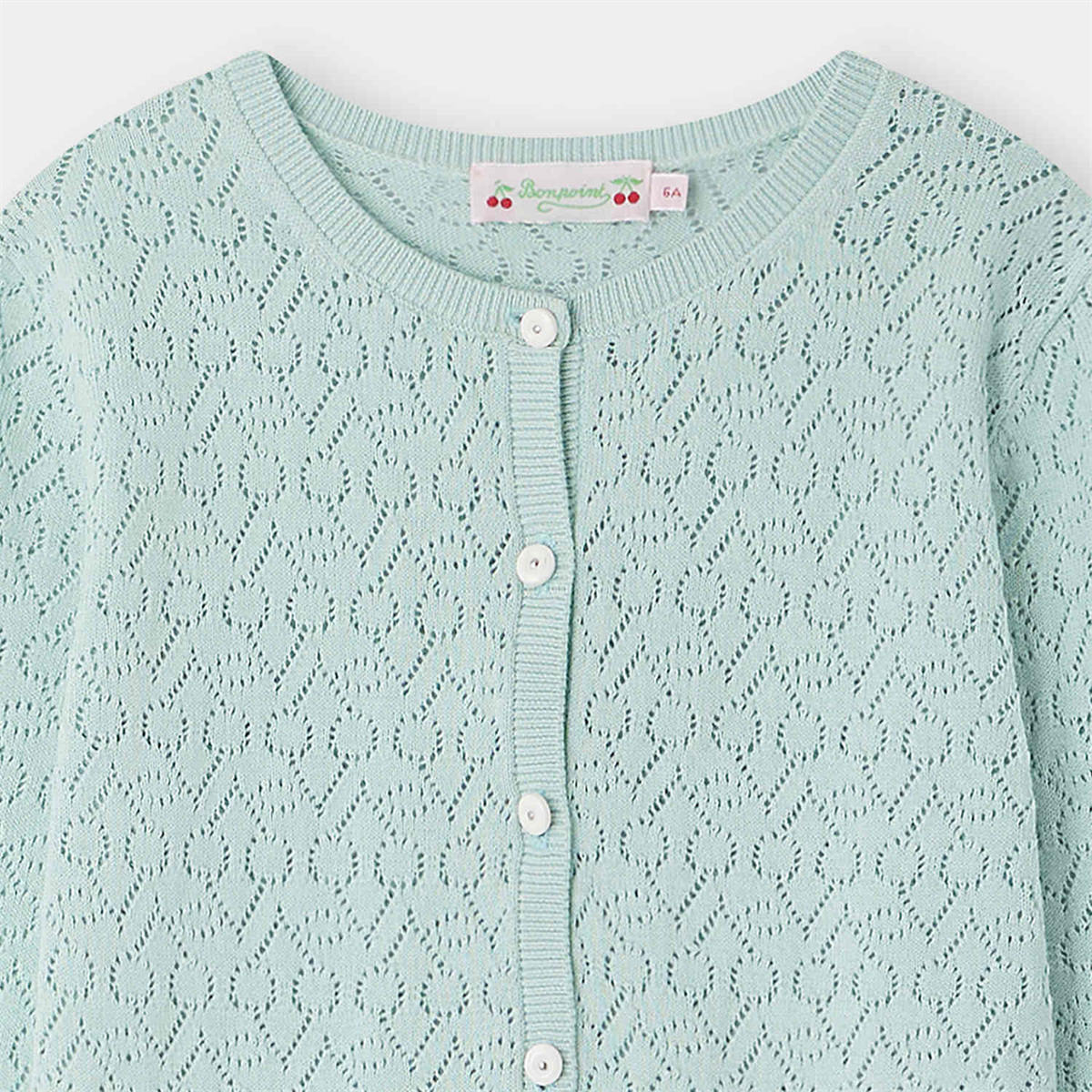ボンポワン オンラインストア | Bonpoint 透かし編みチェリー カーディガン 