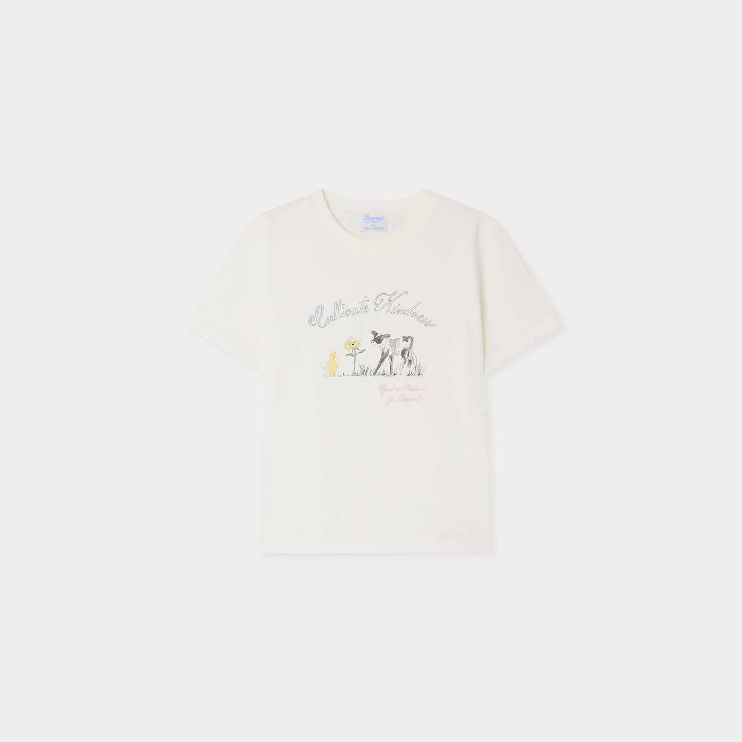 〈Bonpoint × Guest in Residence〉クルーネックTシャツ ホワイト