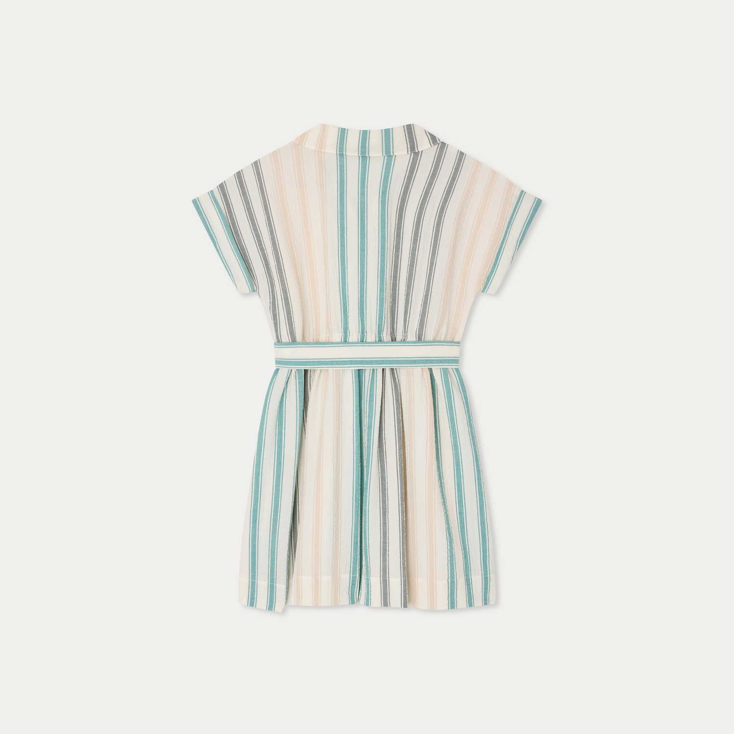 シアサッカー シャツドレス