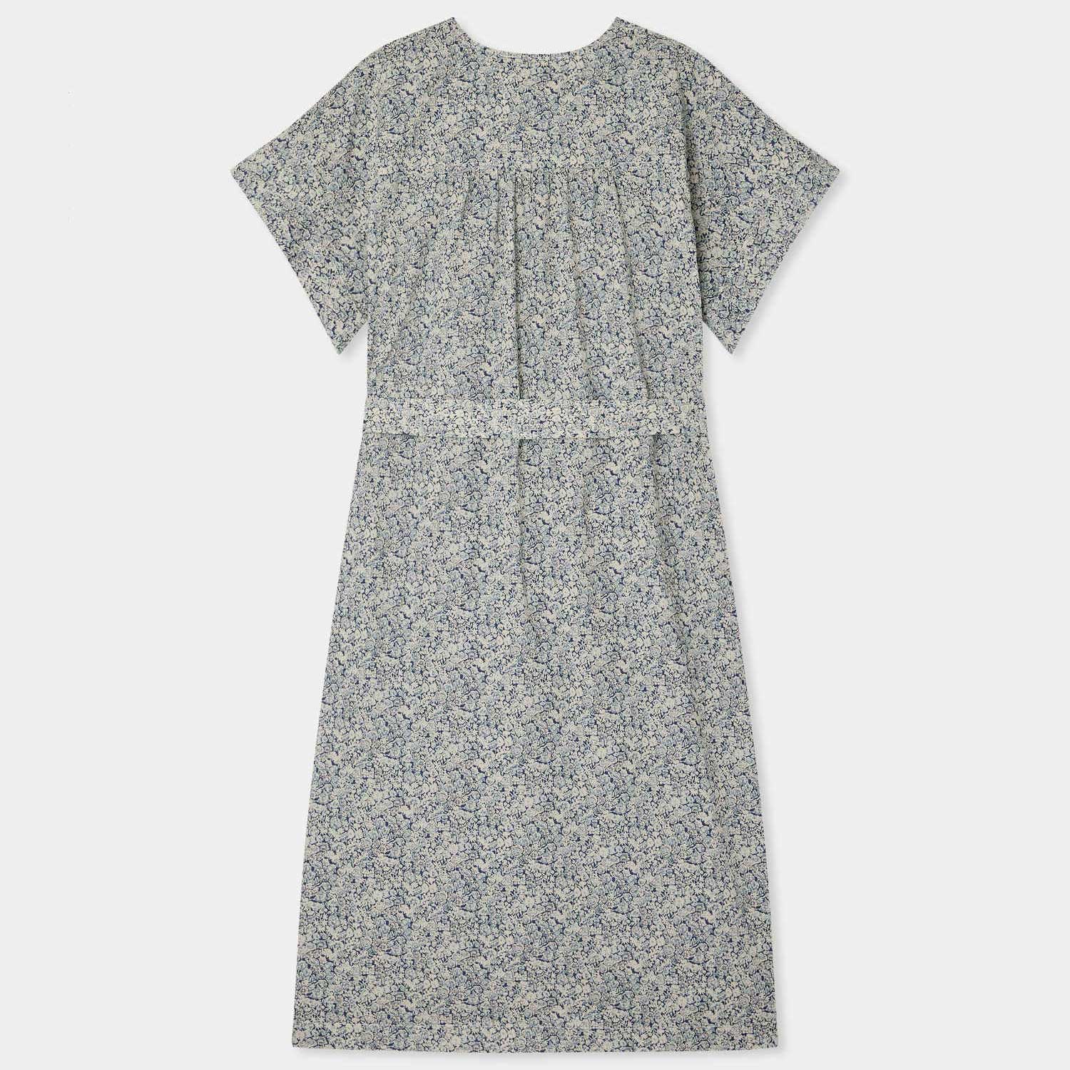 リバティプリント ロングシャツドレス