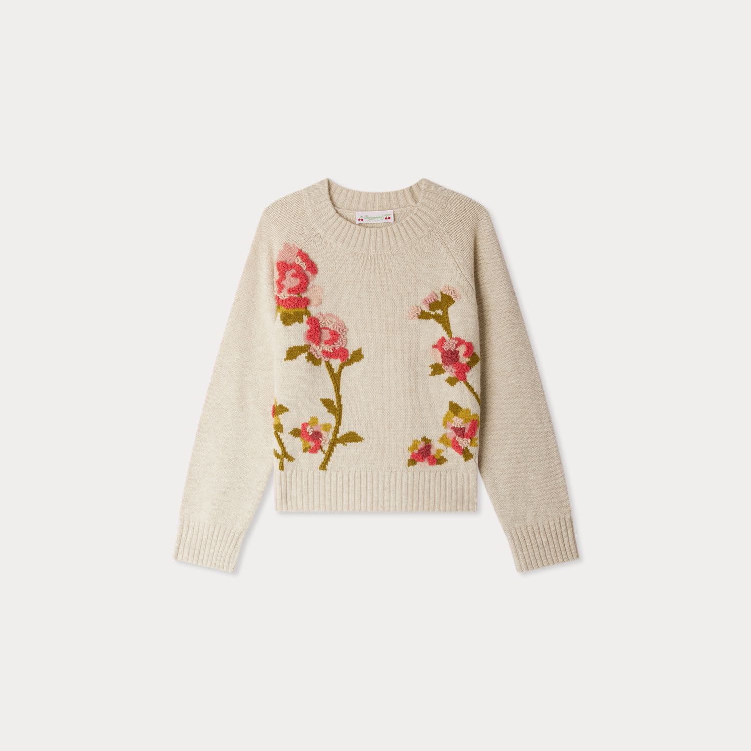 フラワー刺繍セーター