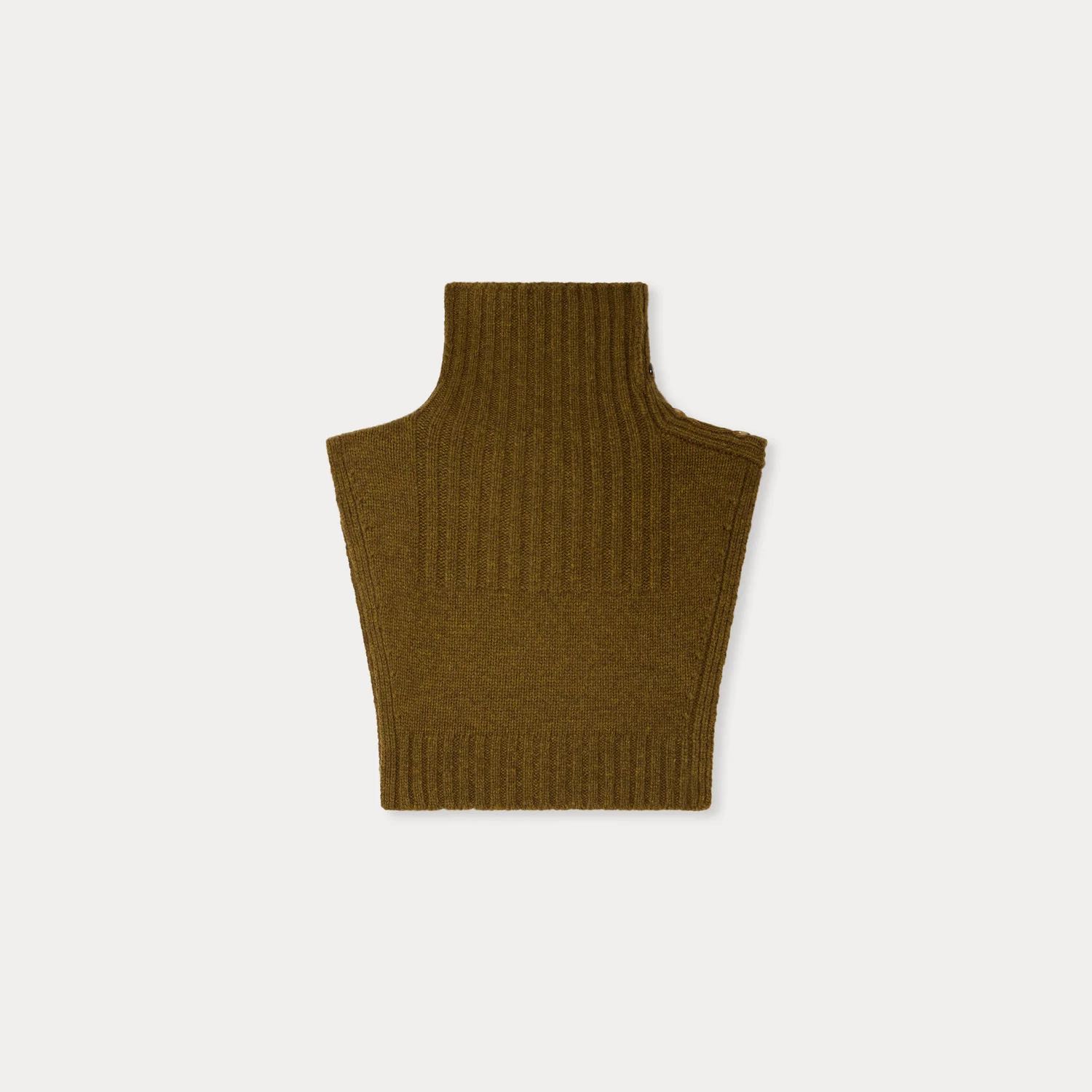 ウールブレンド アタッチドタートルネック