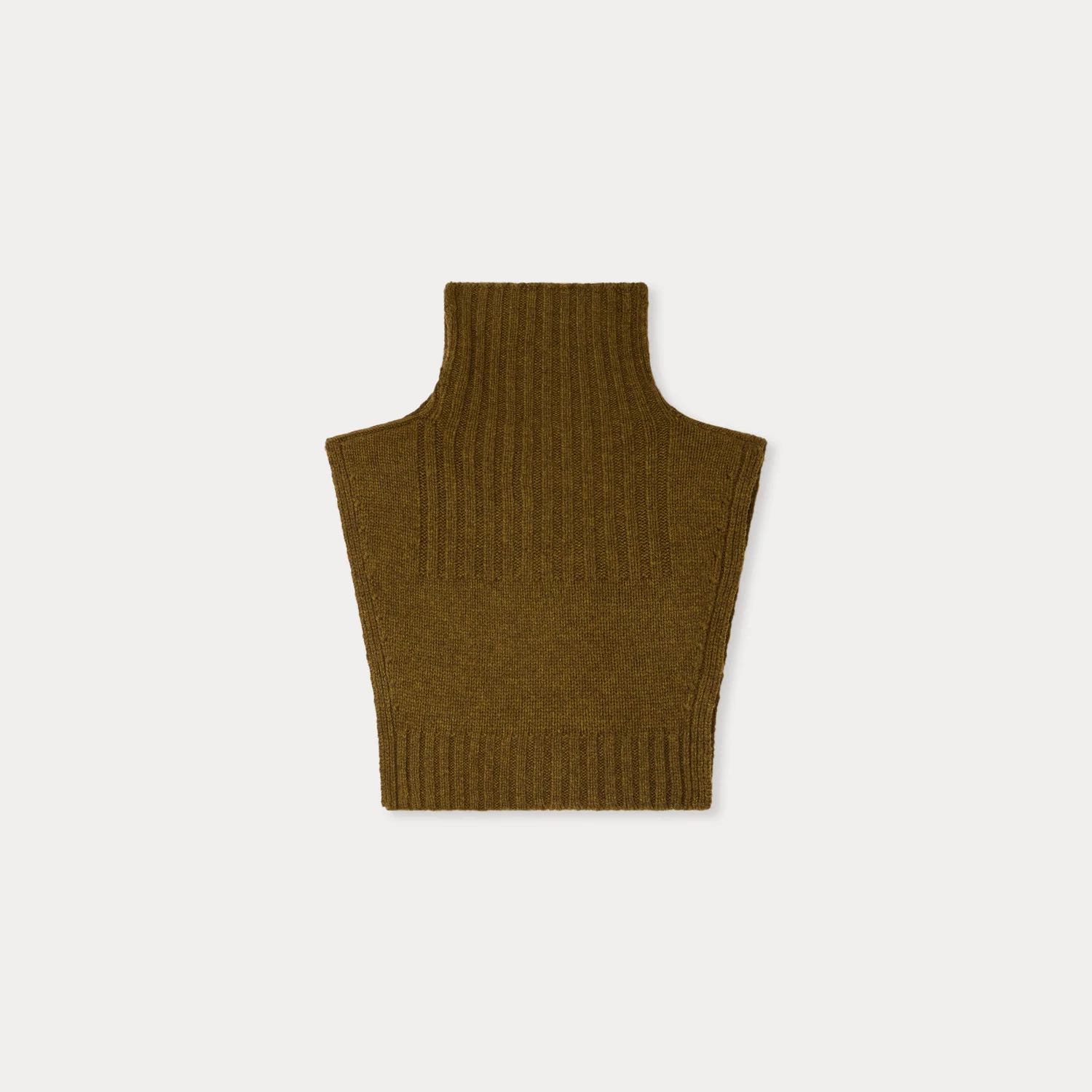 ウールブレンド アタッチドタートルネック