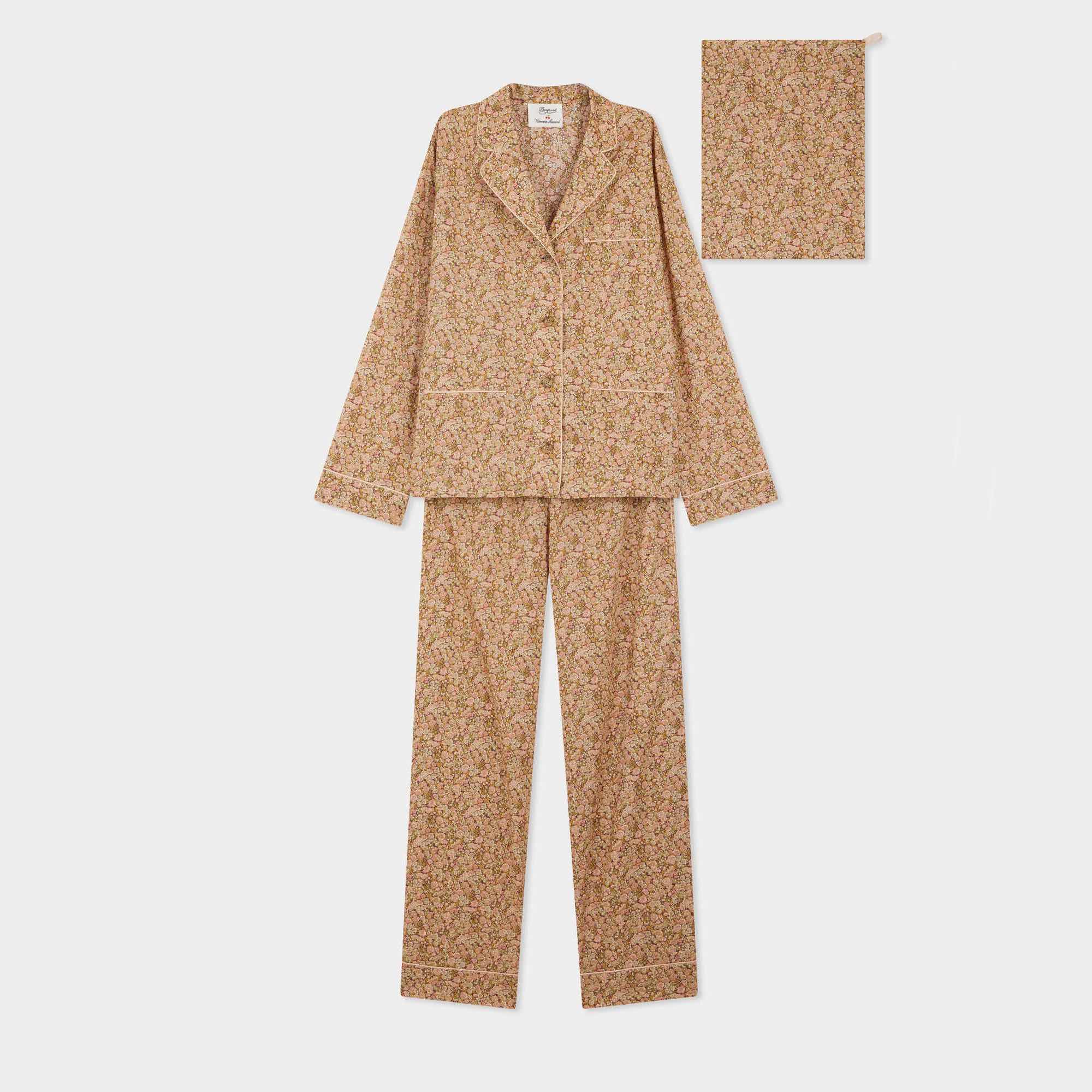 リバティファブリック パジャマ〈ポーチ付き〉