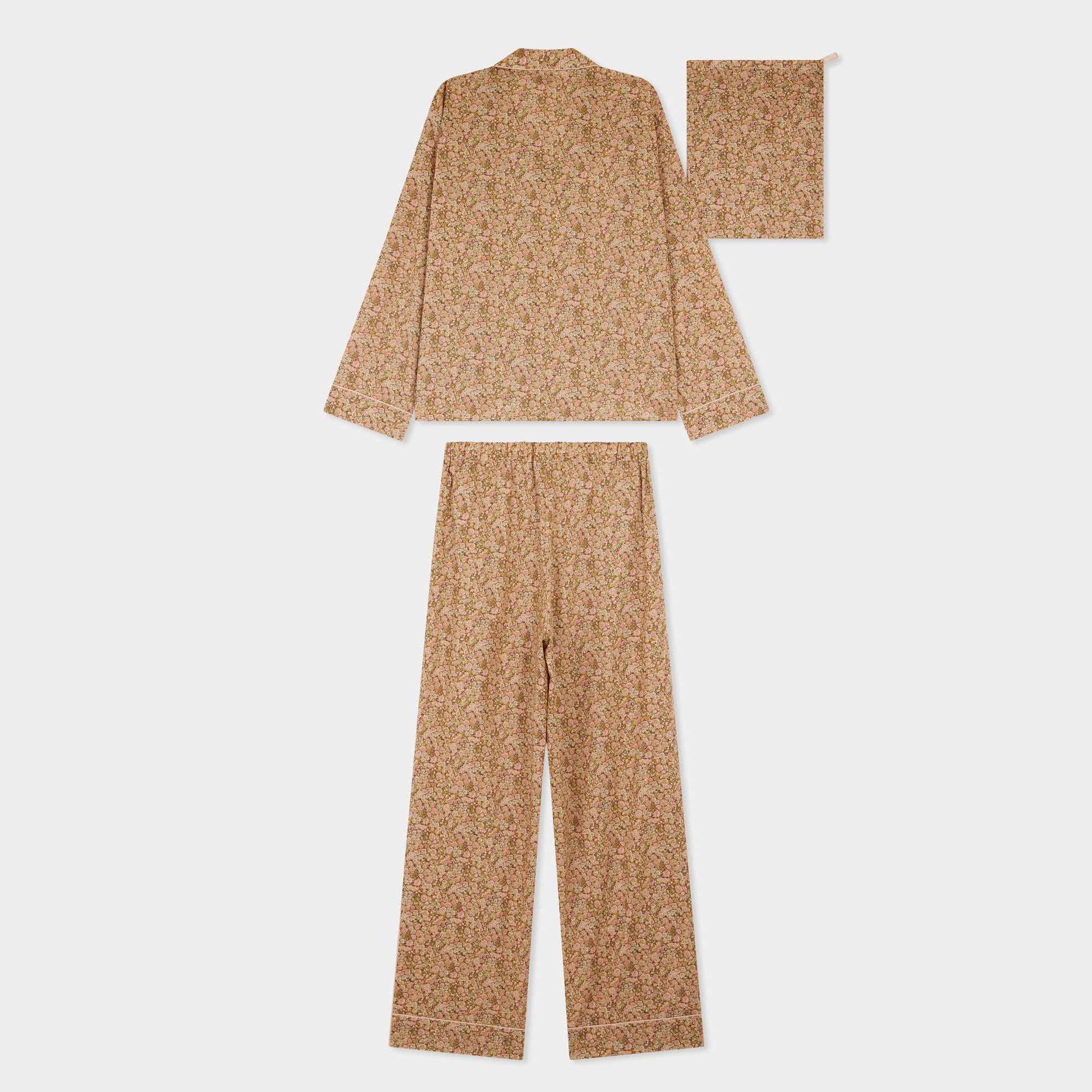 リバティファブリック パジャマ〈ポーチ付き〉