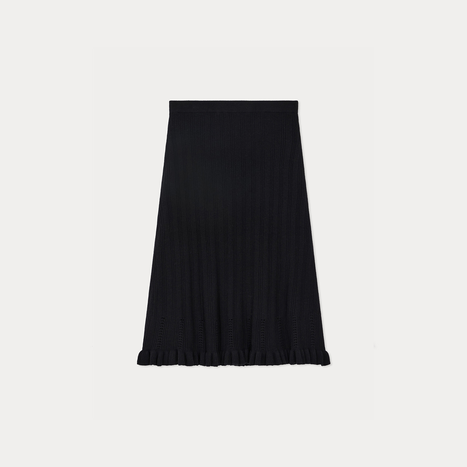 ウールシルクカシミヤ フレアニットスカート