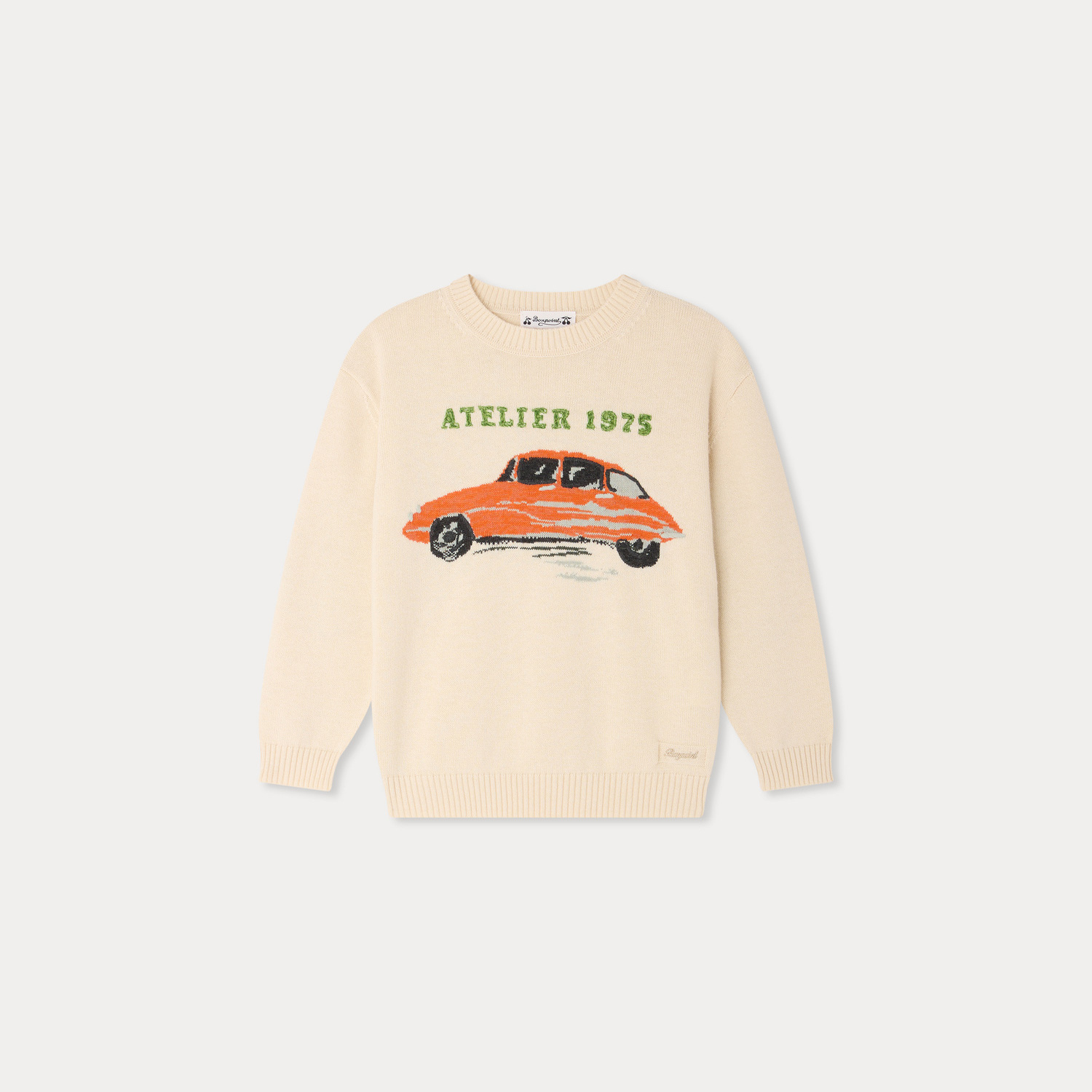 カーインターシャ ウールニット