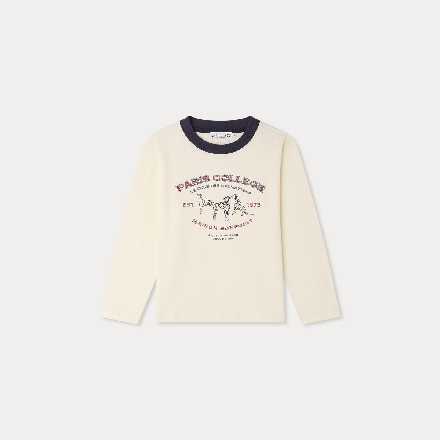 パリ×ダルメシアンプリント 長袖Tシャツ
